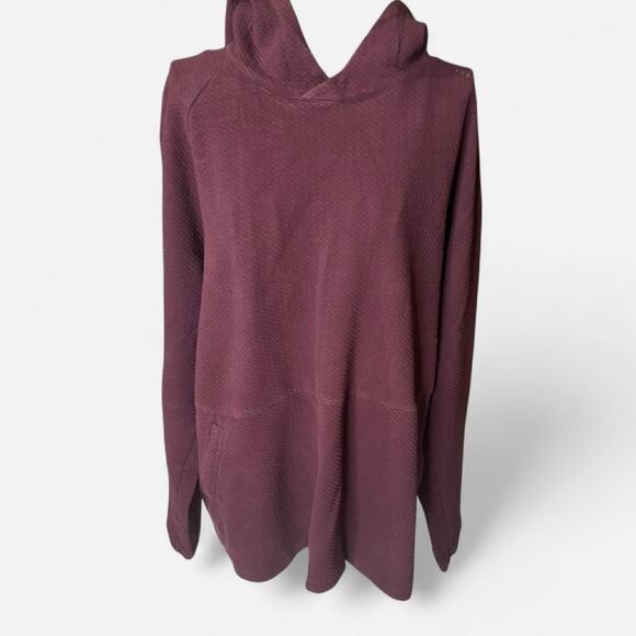 Lululemon Other - Lululemon At Ease Hoodie Deep Artifact Burgundy Textured Knit Pullover Size XXL